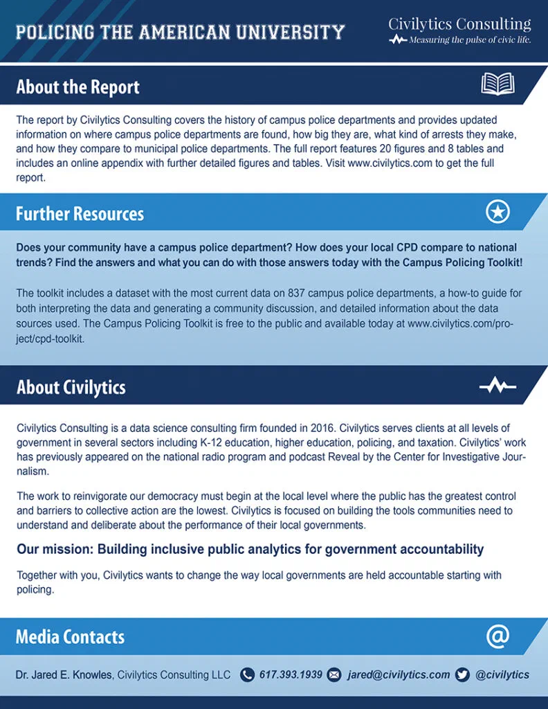 An image of the Campus Police Report fact sheet.